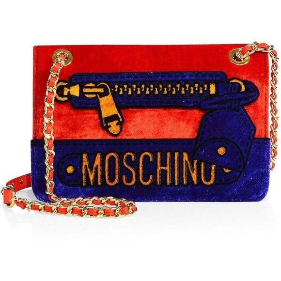 Moschino Velvet Convertible Shoulder Bag - Picture 2 of 6